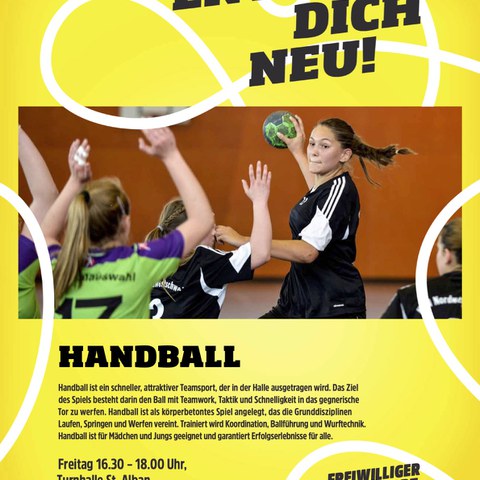 Handball. Vergrösserte Ansicht